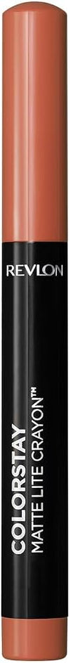 6-Piece Matte Lip Crayon Revlon Gift Set - 001 Tread Lightly Nude Shade, Long Lasting Velvet Lipstick Makeup Bulk Pack for Women, White Elephant Office Party Game Prize & Secret Santa Stocking Stuffer
