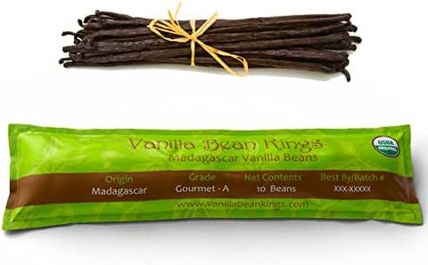 10 Organic Madagascar Whole Grade A Vanilla Pods for Vanilla Extract and Baking - Personal Care