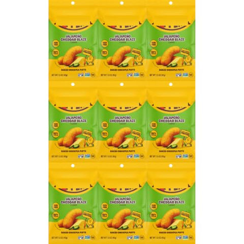 Chickpea Puffs Jalapeño Cheddar Blaze, Crunchy Snack, 1.5 oz Bags - Personal Care
