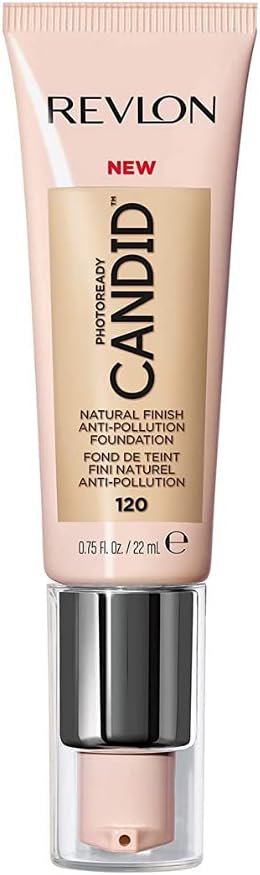Revlon PhotoReady Candid Natural Finish Foundation, with Anti-Pollution, Antioxidant, Anti-Blue Light Ingredients, 120 Buff, 0.75 fl. oz. - Face Makeup - Beauty