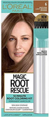 L'Oreal Paris Magic Root Rescue 10 Minute Root Hair Coloring Kit, Permanent Hair Color with Quick Precision Applicator, 100 percent Gray Coverage, 6 Light Brown, 1 kit (Packaging May Vary)