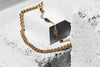 Charming Charlie 2-Layered Gold-Plated Necklace - Chain Link with Green and Purple Charms  - Image 4