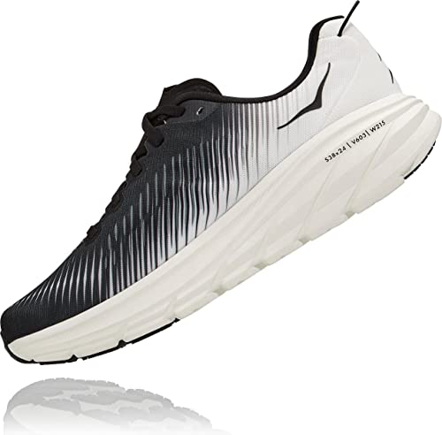 HOKA ONE-ONE Men's Running Shoes, Black White, 9.5 US