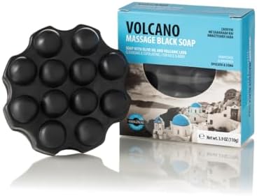 Volcano Black Soap Bar with Olive Oil and Volcanic Sand 90gr, From Greece - Personal Care
