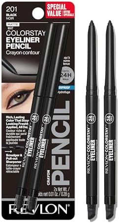 Revlon ColorStay Pencil Waterproof Eyeliner, 201 Black, 2 pack - Personal Care