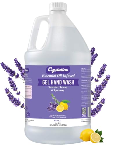 Lavender Essential Oil Gallon Liquid Hand Soap Refill (1 Gal), Non-Toxic Bathroom Hand Wash Soap Bulk Non-Antibacterial, Jabon Para Manos, handsoap gallon bulk refill deals, 洗手液