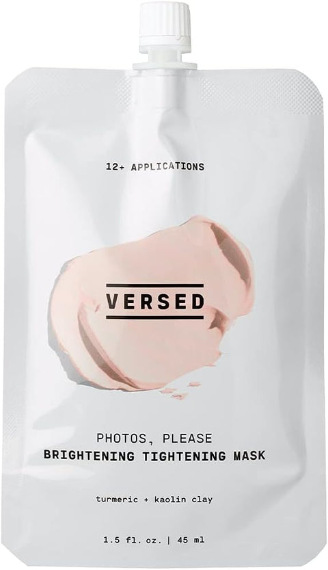 Versed Photos, Please - Tightening, Brightening Face Mask with Turmeric and Kaolin Clay - Pore-Tightening, Hydrating Facial Mask Exfoliates, Removes Blackheads, Evens Skin Tone (1.5 fl oz)