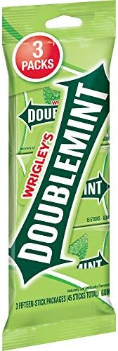WRIGLEY'S Doublemint Chewing Gum Bulk Pack, 15 Stick Count (Pack of 3) - Gum Packs