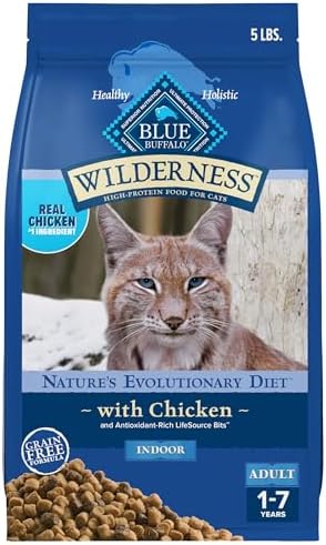 Blue Buffalo Wilderness Chicken Adult Indoor Dry Cat Food, Grain-Free, 5 lb