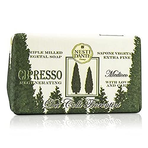 Cipresso "Cipresso Mediceo" Regenerating Triple Milled Perfumed Vegetal Soap,"Dei Colli Fiorentini" Line 8.8 Ounces (250g) Package [ Italian Import ]