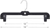 BIG TOP DEALS USA 14-Inch Black Plastic Hangers with Adjustable Clips, Heavy-Duty Skirt and Pants Hangers, 20 Pack