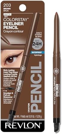 Revlon ColorStay Pencil Waterproof Eyeliner, 203 Brown, 0.01 oz - Personal Care