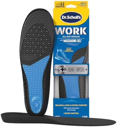 Dr. Scholl's Work All-Day Superior Comfort Insoles (with) Massaging Gel, Men, 1 Pair, Trim to Fit
