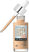 Maybelline Super Stay Up to 24HR Skin Tint, Radiant Light-to-Medium Coverage Foundation, Makeup Infused With Vitamin C, 220, 1 Count