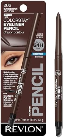 Revlon ColorStay Pencil Waterproof Eyeliner, 202 Black Brown, 0.01 oz - Personal Care