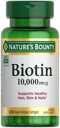 Nature's Bounty Biotin Hair Skin and Nails Vitamins, 120 Softgels