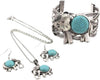 BIG TOP DEALS USA Turquoise Jewelry Set for Women Elephant Pendant Vintage Necklace, Ring, - Image 1