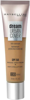 Maybelline New York Dream Urban Cover Flawless Coverage Foundation Makeup, SPF 50, Toffee
