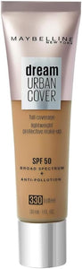 Maybelline New York Dream Urban Cover Flawless Coverage Foundation Makeup, SPF 50, Toffee
