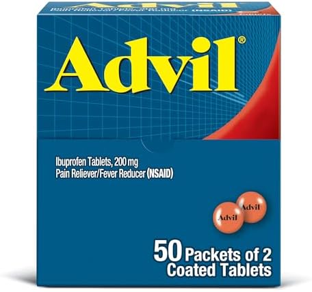 Advil Tablet Packets, Ibuprofen 200mg, Pain Relief, 100 Count - Personal Care