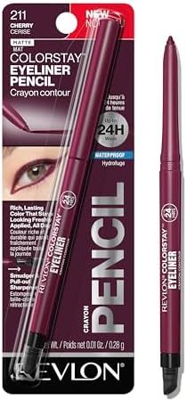 Revlon ColorStay Pencil Waterproof Eyeliner, 211 Cherry, 0.01 oz - Personal Care