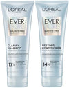 L'Oreal Paris Clarify and Restore Sulfate Free Shampoo and Conditioner Set with Antioxidants for Hard Water Exposure and Styling Build-up, EverPure, 1 Hair Care Kit