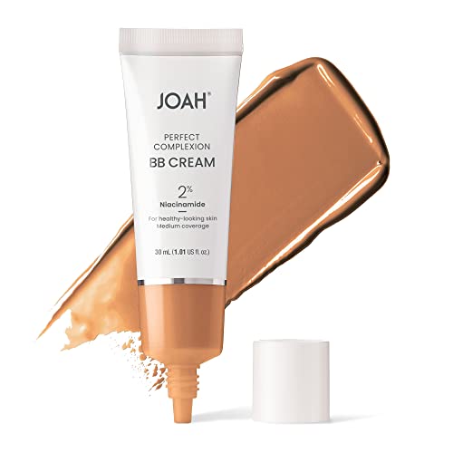 Joah Beauty Perfect Complexion BB Cream with Hyaluronic Acid and Niaciminade, Korean Makeup with Medium Buildable Coverage, Evens Skin Tone, Lightweight, Semi Matte Finish, Tan with Warm Undertones
