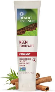 Desert Essence Neem Toothpaste, Cinnamint, Fluoride Free, SLS Free, 6.25 oz