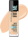Maybelline Fit Me Matte + Poreless Liquid Oil-Free Foundation Makeup, Classic Ivory, 1 Count (Packaging May Vary)