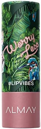 Almay Lip Vibes Lipstick with Vitamin E Oil & Shea Butter, Matte Finish, Hypoallergenic, Worry Less, 0.14 Oz