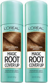 L'Oreal Paris Magic Root Cover Up Gray Hair Spray, 100% Gray Hair Coverage with Buildable, Lightweight, Transfer-Resistant, and Temporary Formula, Ammonia-Free, Light Golden Brown, 2 oz (2 Count)
