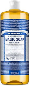 Dr. Bronner's Peppermint Pure-Castile Liquid Soap, Hand Soap, 32 oz