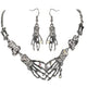 Big Top Deals Halloween Necklace & Earring Set Costume Party Masquerade Dress Up Unisex Design, Silver
