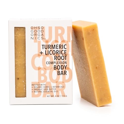 Natural Organic for Face and Body, Exfoliating & Moisturizing Soap Bar with Shea Butter, Coconut Oil and Essential Oils, 4oz Per Bar (Turmeric) - Personal Care