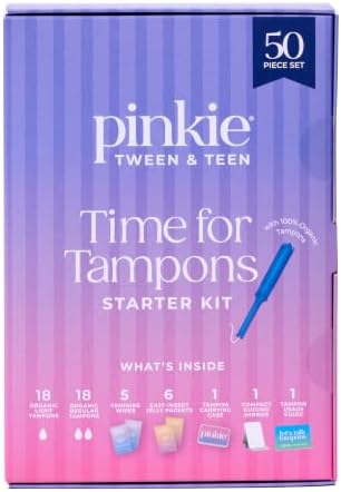 Pinkie Time for Tampons Starter Kit for Teens & Beginners - 50 Piece Set