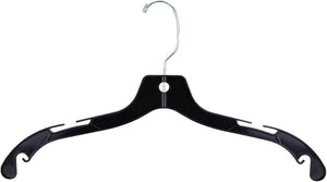 Sswbasics Black Plastic Dress Hangers 17 in, 20 Pack Hangers for Dresses | Slim black profile maximizes closet space while the secure design keeps dresses and tops from slipping.