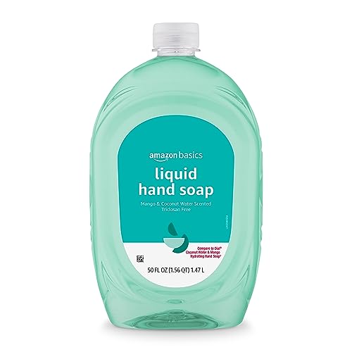 Amazon Essentials Liquid Hand Soap Refill, Mango and Coconut Water Scent, Triclosan-Free, 50 Fl Oz (Previously Amazon Basics) - Personal Care
