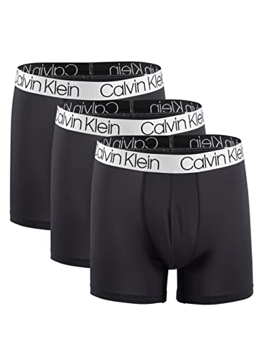 Calvin Klein Men`s Microfiber Boxer Briefs Pack of 3 (Black(NP2214-001)/Black, X-Large)