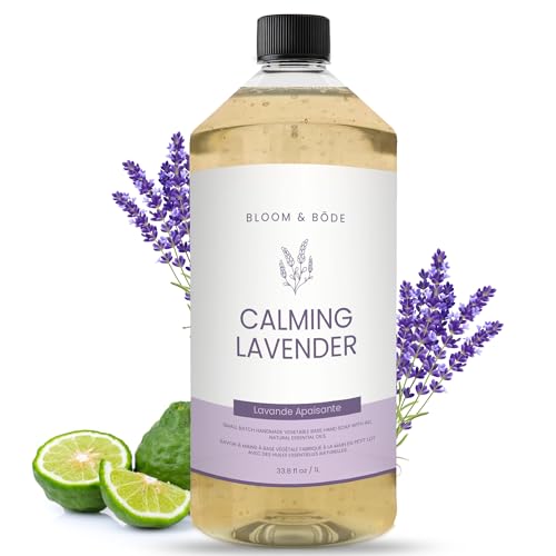 Luxury Liquid Hand Soap Refill With Essential Oils - Natural Scented Hand Wash - Moisturizing Hand Soap Refill, Calming Lavender Scent, 33.8 fl oz / 1L