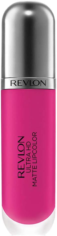 Revlon Ultra HD Matte Lipcolor, Velvety Lightweight Matte Liquid Lipstick in Pink, Obsession (605), 0.2 oz