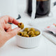 Variety Pack Pitted Green Olives & Kalamata Olives Oloves - 4 Flavors: Basil & Garlic, Chili & Oregano, Lemon & Rosemary, Chili & Garlic, 2 Each, 1.1 Oz, 8-pack - Healthy Snack