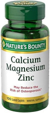 Nature'S Bounty Calcium Magnesium & Zinc Caplets, 100 Count - Personal Care