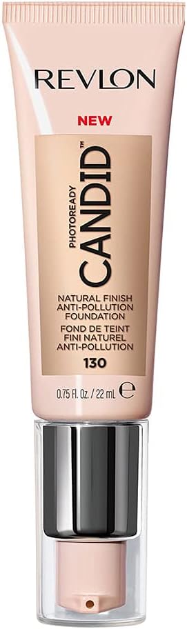 Revlon PhotoReady Candid Natural Finish Foundation, with Anti-Pollution, Antioxidant, Anti-Blue Light Ingredients, 130 Ivory, 0.75 fl. oz. - Face Makeup - Beauty