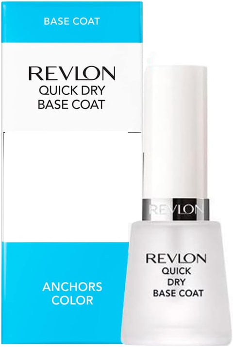 Revlon Base Coat Nail Polish, Quick Dry Nail Polish, Chip Resistant & Longwear Formula, High Shine Finish, Quick Dry Base Coat, Clear, 0.5 Fl Oz - Outerwear - Apparel - Quick Dry Base Coat