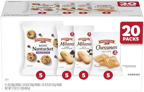 Pepperidge Farm Cookies Variety Pack, Snack Packs, 20 Pk - Personal Care
