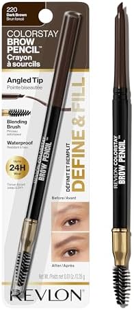 Revlon ColorStay Brow Pencil, 220 Dark Brown, 0.021 oz - Personal Care