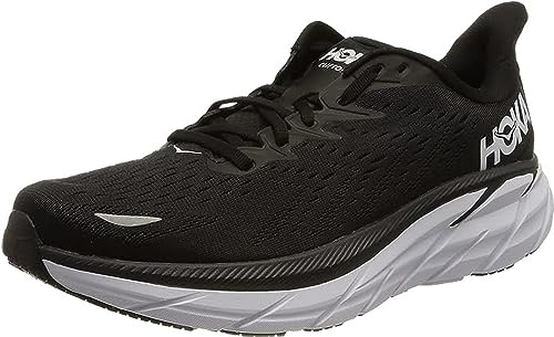 HOKA ONE ONE Clifton 8 Womens Shoes Size 8.5, Color: Black/White