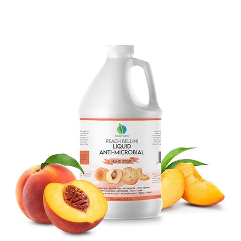 Deep Cleansing Hand Soap, 64 oz Bulk Refill - Peach Bellini Hand Soap, Gentle, Scented Moisturizing Hand Soap for Kitchen and Bathroom - Personal Care