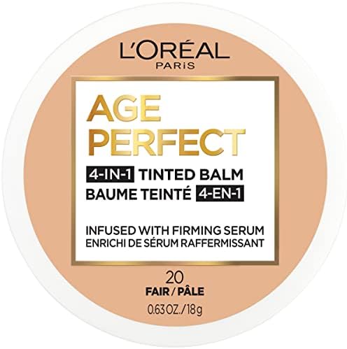L'Oreal Paris Age Perfect 4-in-1 Tinted Face Balm Foundation with Firming Serum, Fair 20, 0.61 Ounce - Personal Care