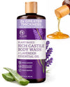 Dr. Jacobs Naturals Pure Castile Soap Liquid Body Wash, Lavender - Plant Based Soap Infused with Vitamin E and Aloe Vera to Moisturize Dry and Sensitive Skin - Made in The USA - 32 oz